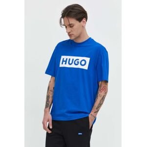 Bavlnené tričko Hugo Blue pánsky, s potlačou