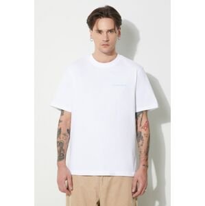 Bavlnené tričko Filling Pieces pánsky, biela farba, s potlačou