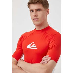 Tričko Quiksilver pánsky, červená farba, s potlačou, T-SHIRT DO PŁYWANIA