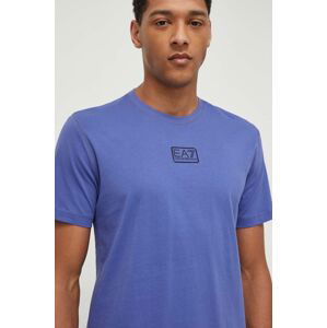Bavlnené tričko EA7 Emporio Armani pánsky, jednofarebný