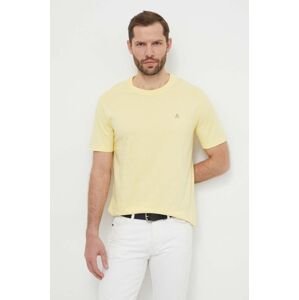 Bavlnené tričko Marc O'Polo pánsky, žltá farba, jednofarebný, 421201251054