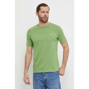 Bavlnené tričko Marc O'Polo pánsky, zelená farba, jednofarebný