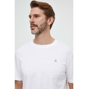 Bavlnené tričko Marc O'Polo 2-pak pánsky, biela farba, jednofarebný