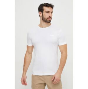 Bavlnené tričko Calvin Klein pánsky, biela farba, jednofarebný