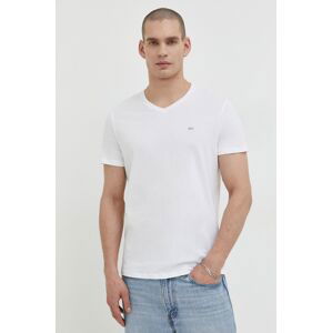 Bavlnené tričko Diesel 3-pak pánsky, biela farba, jednofarebný