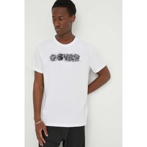 Bavlnené tričko G-Star Raw pánsky, biela farba, s potlačou