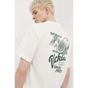 Bavlnené tričko Dickies RAVEN TEE SS pánske, béžová farba, s potlačou, DK0A4YYM