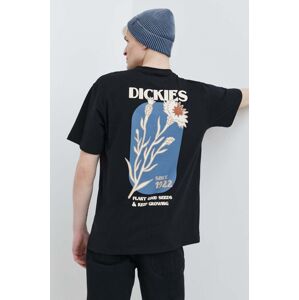 Bavlnené tričko Dickies HERNDON TEE SS pánske, čierna farba, s potlačou, DK0A4YR5