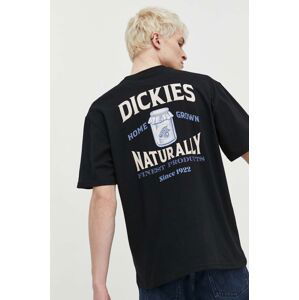 Bavlnené tričko Dickies ELLISTON TEE SS pánske, čierna farba, s potlačou, DK0A4YRM