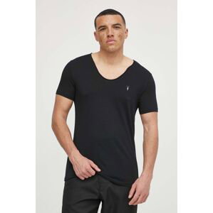 Tričko AllSaints Tonic pánske, čierna farba, jednofarebné
