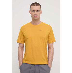 Športové tričko Jack Wolfskin Delgami žltá farba, jednofarebný