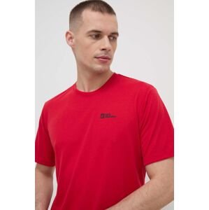 Športové tričko Jack Wolfskin Vonnan červená farba, jednofarebné