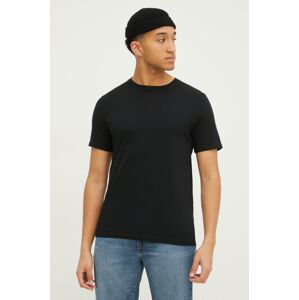 Bavlnené tričko Hollister Co. pánsky, čierna farba, jednofarebný