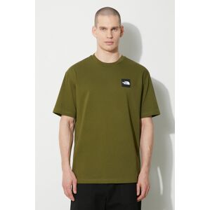 Bavlnené tričko The North Face M Nse Patch S/S Tee pánske, zelená farba, s nášivkou, NF0A87DAPIB1