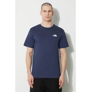 Tričko The North Face M S/S Simple Dome Tee pánske, tmavomodrá farba, s potlačou, NF0A87NG8K21