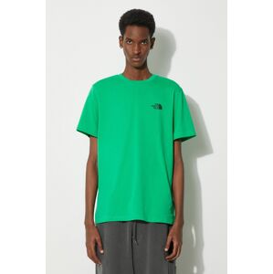 Tričko The North Face M S/S Simple Dome Tee pánske, zelená farba, s potlačou, NF0A87NGPO81