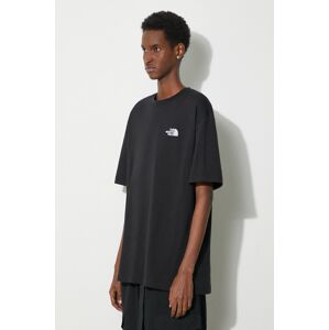 Bavlnené tričko The North Face M S/S Essential Oversize Tee pánske, čierna farba, s potlačou, NF0A87NRJK31