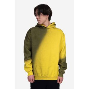 Bavlnená mikina A-COLD-WALL* Gradient Hoodie ACWMW100-YELLOW, pánska, žltá farba, s kapucňou, vzorovaná