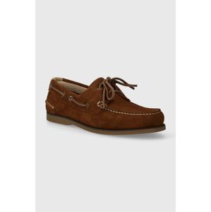 Semišové mokasíny Tommy Hilfiger TH BOAT SHOE CORE SUEDE pánske, hnedá farba, FM0FM04505