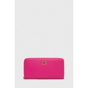 Kožená peňaženka Pinko dámsky, ružová farba