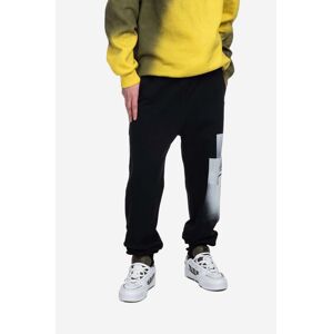 Bavlnené tepláky A-COLD-WALL* Brutalist Jersey Pant ACWMB161 BLACK čierna farba, s potlačou