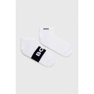 Ponožky BOSS 2-pak pánske, biela farba