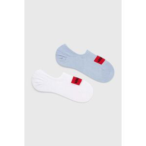 Ponožky HUGO 2-pak pánske, šedá farba