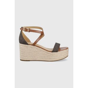 Sandále MICHAEL Michael Kors Serena Wedge Espadrille dámske, hnedá farba, na kline