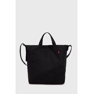 Bavlnená taška Polo Ralph Lauren čierna farba