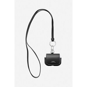 Kožené puzdro na airpod A.P.C. Pro PXAWV.M63476-BLACK, čierna farba