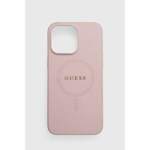 Puzdro na mobil Guess iPhone 15 Pro Max 6.7" ružová farba