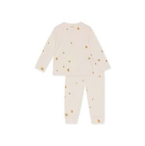 Detské bavlnené pyžamo Konges Sløjd béžová farba, vzorovaná