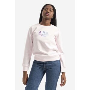 Bavlnená mikina A.P.C. Sweat Mathilda COEBH-F27712 ROSE dámska, ružová farba, s potlačou