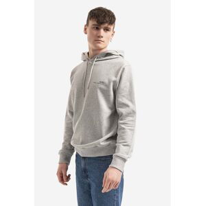 Bavlnená mikina A.P.C. Hoodie Item COEAS-H27672 BLACK pánska, šedá farba, s kapucňou, jednofarebná