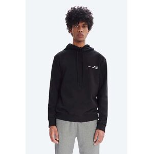 Bavlnená mikina A.P.C. Hoodie Item COEAS-H27672 BLACK pánska, čierna farba, s kapucňou, jednofarebná