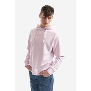 Bavlnená mikina A.P.C. Hoodie Larry pánska, ružová farba, s kapucňou, jednofarebná, COEIP-H27622