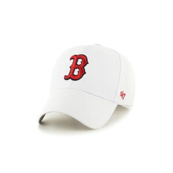 Čiapka 47brand MLB Boston Red Sox biela farba, s nášivkou, B-MVP02WBV-WH