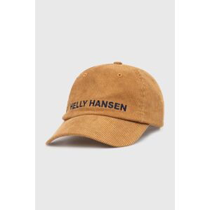 Manšestrová baseballová čiapka Helly Hansen Graphic Cap zelená farba, s nášivkou