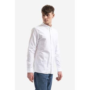 Bavlnená košeľa A.P.C. Chemise Greg COECK.H12499-WHITE, pánska, biela farba, regular, s klasickým golierom