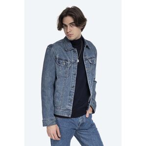 Rifľová bunda A.P.C. Veste Jean Us COZZK-H02223 INDIGO pánska, tmavomodrá farba, prechodná