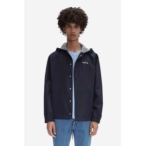 Bunda A.P.C. Blouson Greg pánska, tmavomodrá farba, prechodná, PSAHP-H02808 DARK NAVY