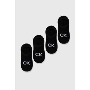 Ponožky Calvin Klein 4-pak dámske, čierna farba, 701220509