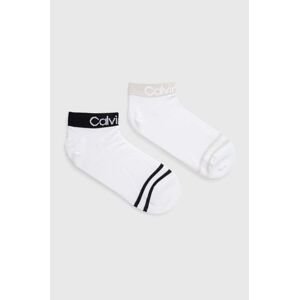 Ponožky Calvin Klein 4-pak dámske, biela farba, 701220511