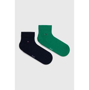 Ponožky Tommy Hilfiger 2-pak pánske, zelená farba