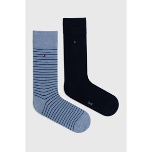 Ponožky Tommy Hilfiger 2-pak pánske, tmavomodrá farba, 100001496