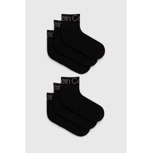 Ponožky Calvin Klein 6-pak pánske, čierna farba, 701220503