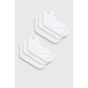Ponožky Calvin Klein 6-pak pánske, biela farba, 701222232