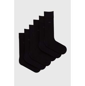 Ponožky Calvin Klein 6-pak pánske, čierna farba, 701220505