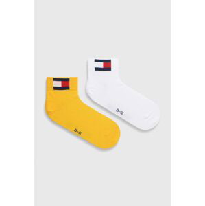 Ponožky Tommy Hilfiger 2-pak žltá farba