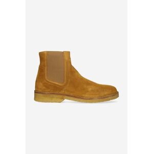 Semišové topánky chelsea A.P.C. Boots Theodore PXBSK-H54252 CARAMEL pánske, hnedá farba
